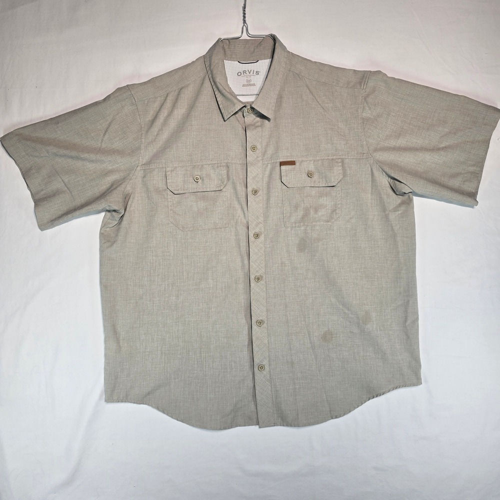 Orvis Classic Collection Mens XXL Tan Short Sleeve Button Down Fishing Shirt